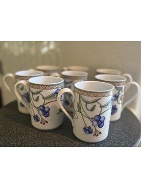Dansk Portugal Umbrian Flowers Set of 8 Mugs  #2503
